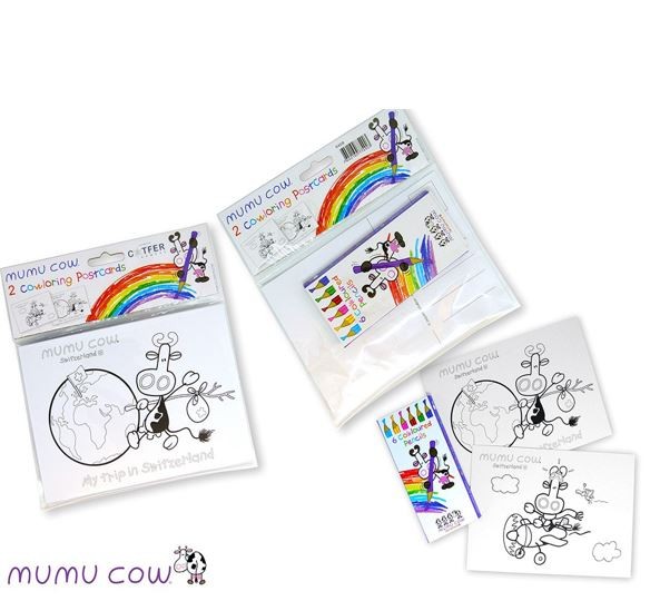 Farbstifte und Postkarten Set, Mumucow