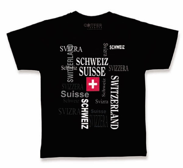 T-Shirt schwarz CH-Kreuzwort