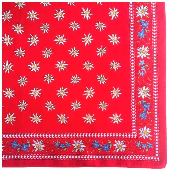 Nickituch Edelweiss Enzian, 55 x 55 cm, 100 % Baumwolle