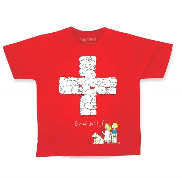 Kinder T-Shirt Schweizerkreuz Schaf Good Job