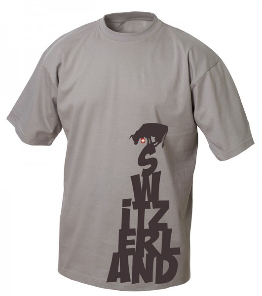 T-Shirt "Cow on Switerzland", grau