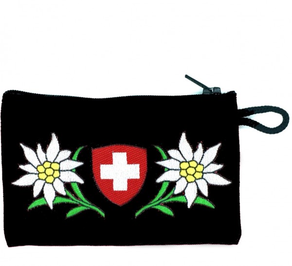 Geldtasche gewoben, Edelweiss Schweizer Wappen