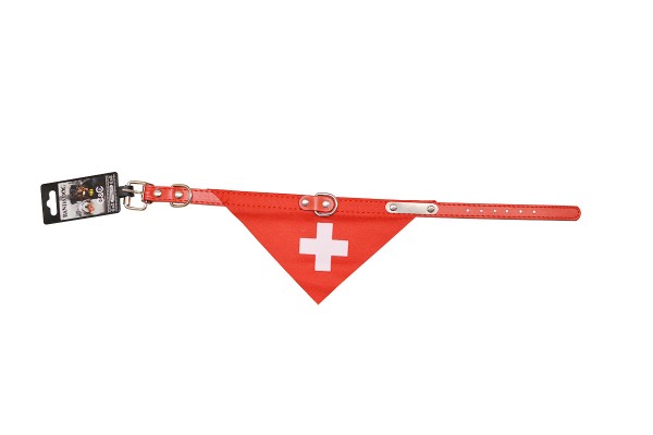 Hunde-Halsband Schweizerkreuz rot