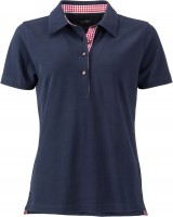 Damen Trachten Piqué Polo marineblau, S