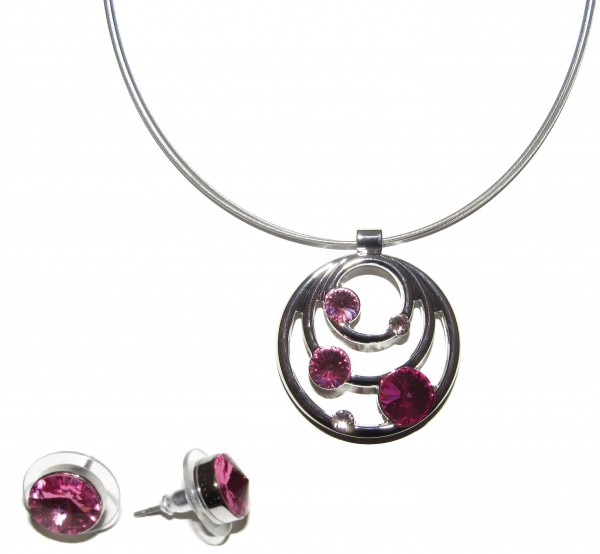 Schmuck Set Swarovski, rosa