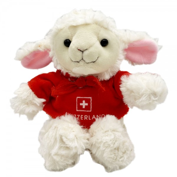 Plüsch Schaf mit T-Shirt Switzerland, 15 cm