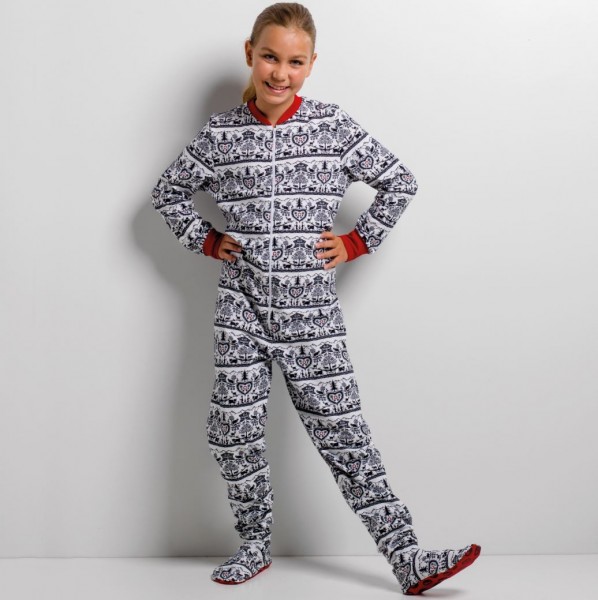 GaggoHaas Kinder Füsslipyjama Jumpsuit, Scherenschnitt