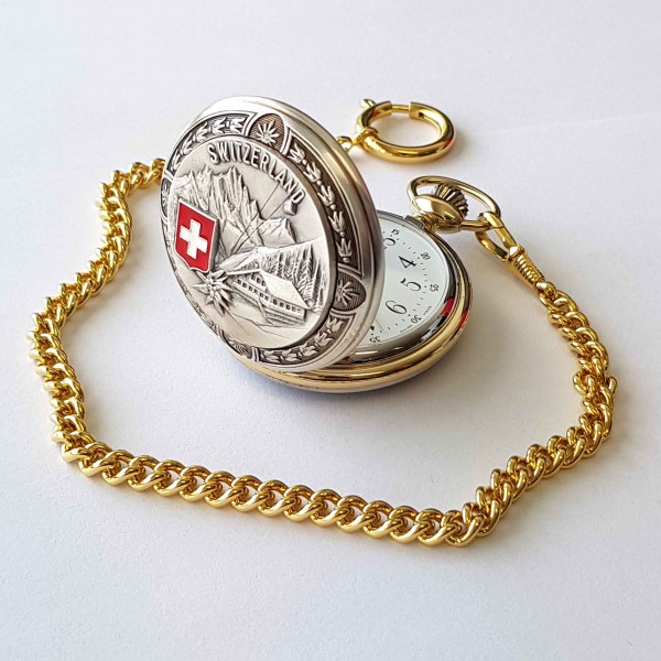 Taschenuhr Bolux 3P-12 Switzerland mit Kette