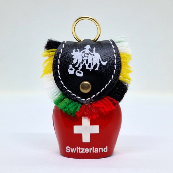 Glocke Schweizerkreuz Kuh, rot, 3cm