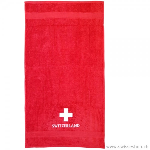 Badetuch 50x 90 cm rot mit CH-Kreuz Switzerland