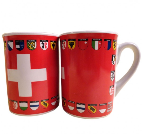 Tasse CH-Kreuz und Kantonswappen